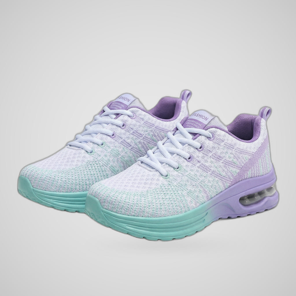 Patrizia | Sneakers in maglia sfumata con suola ad aria - Lilla e turchese