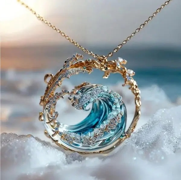 Azzurra | Collana con onda blu