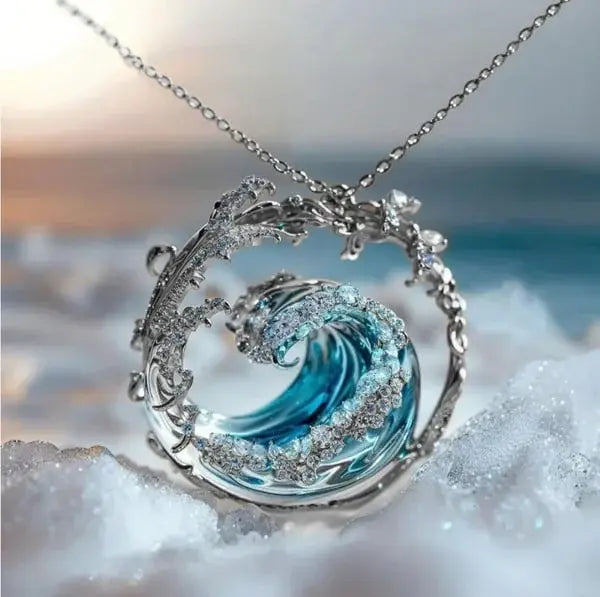 Azzurra | Collana con onda blu