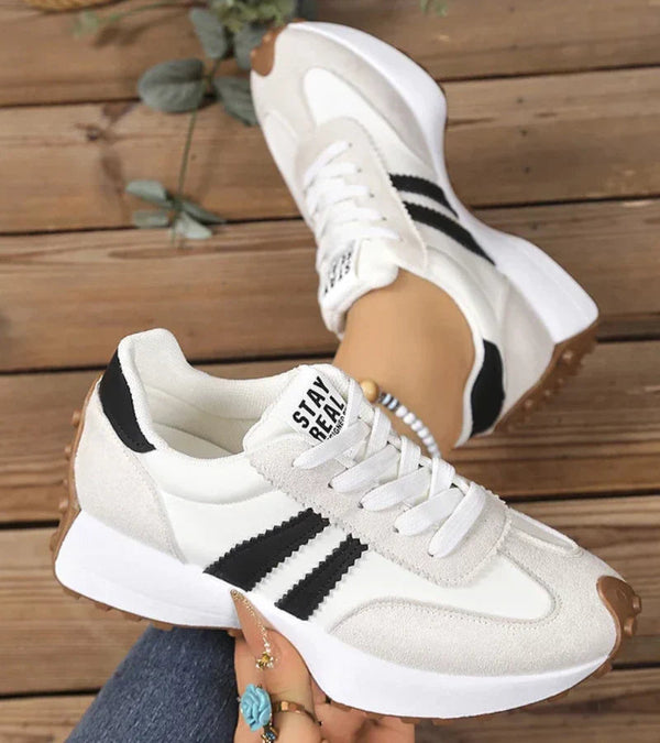Fabiana | Sneakers rétro con bande a contrasto - Bianco