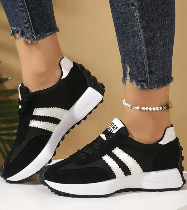 Fabiana | Sneakers rétro con bande a contrasto - Nero