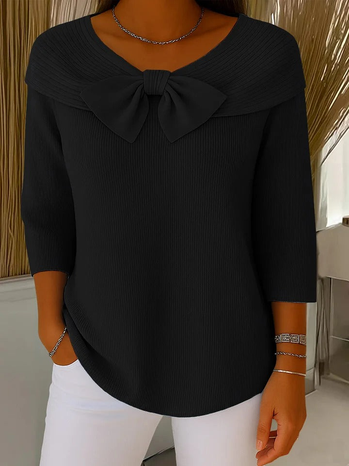 Tiziana | Maglione girocollo con fiocco