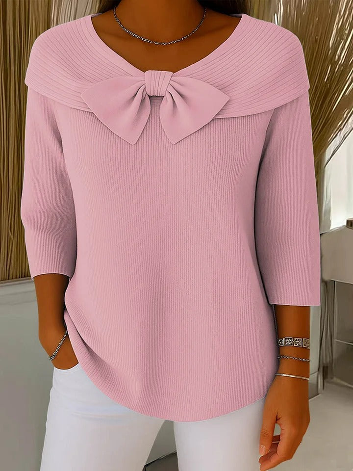 Tiziana | Maglione girocollo con fiocco