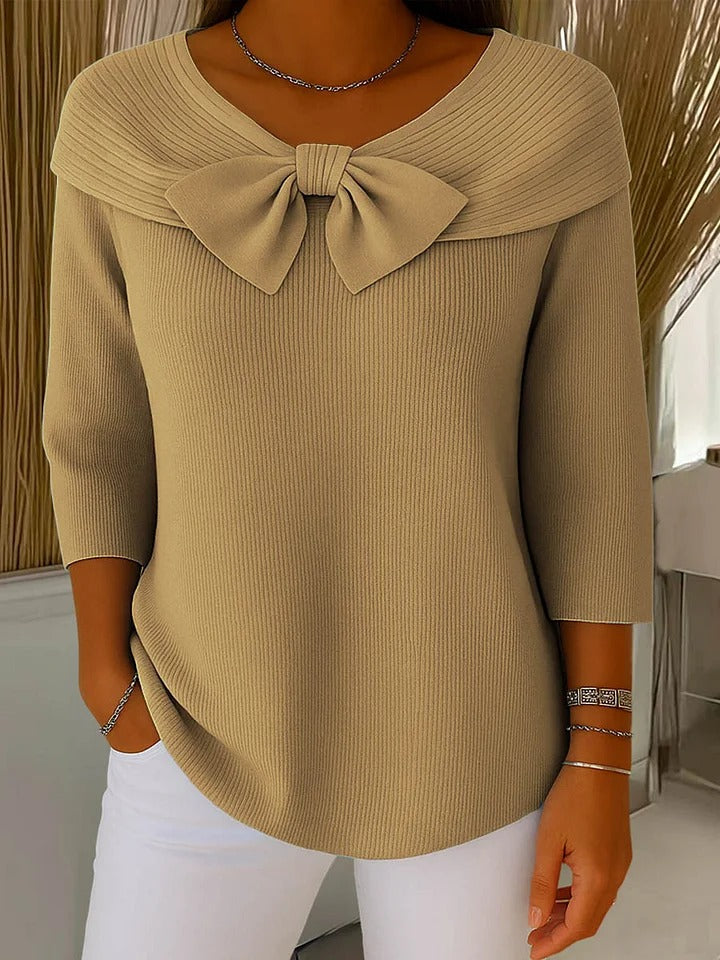 Tiziana | Maglione girocollo con fiocco