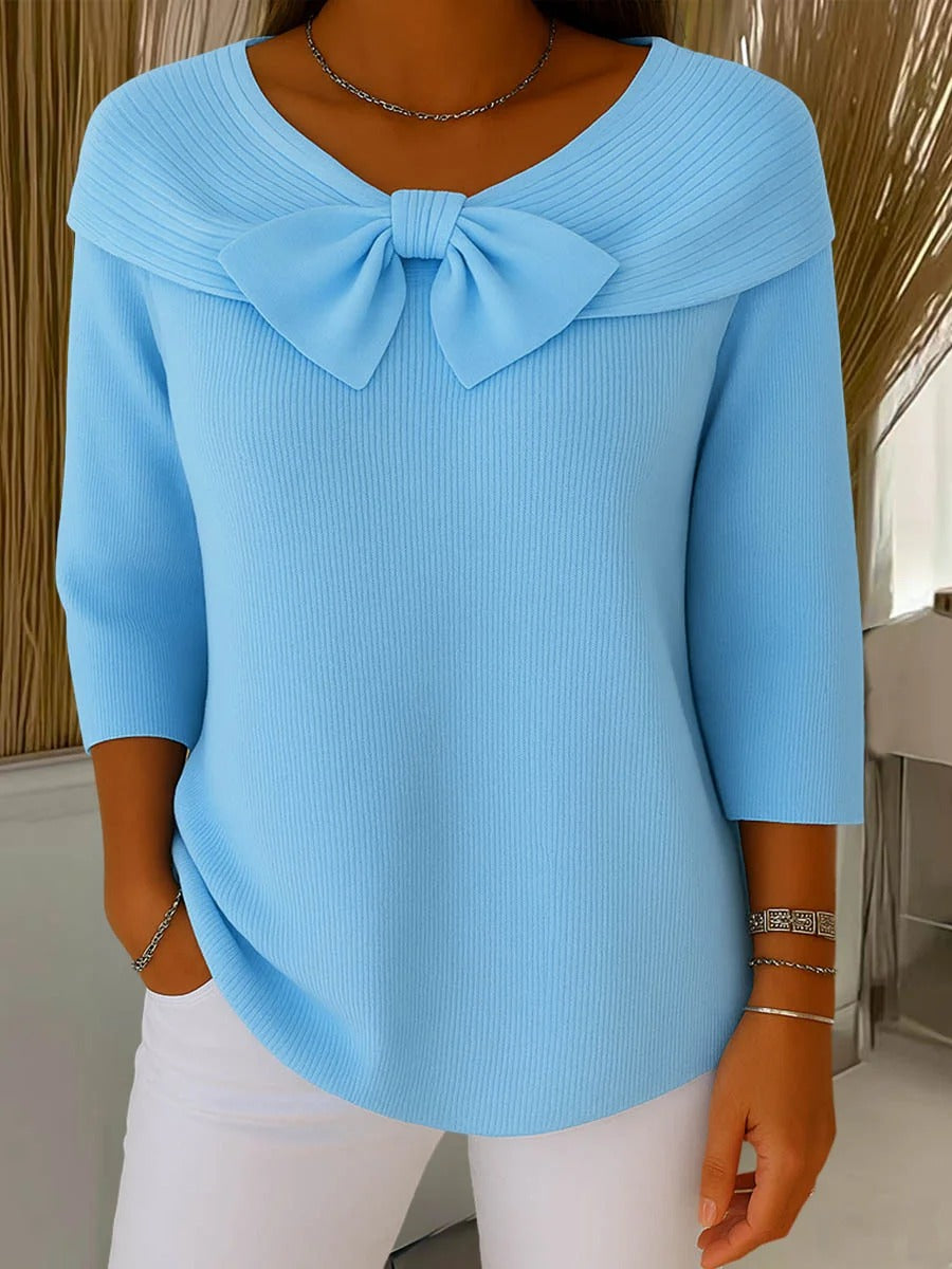 Tiziana | Maglione girocollo con fiocco