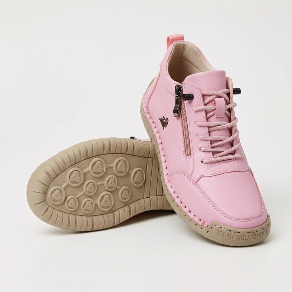 Francesca | Sneakers con zip laterale e lacci elastici - Rosa chiaro
