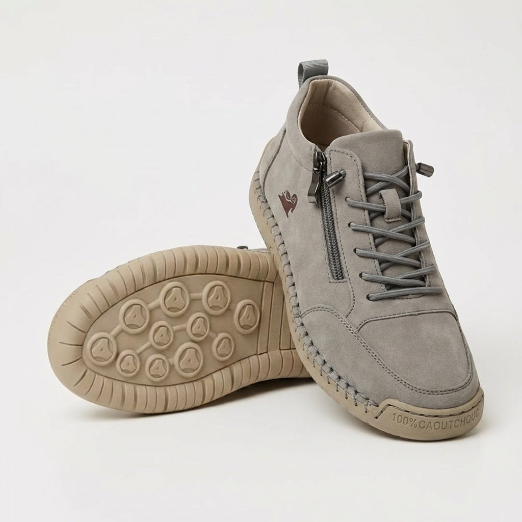 Francesca | Sneakers con zip laterale e lacci elastici - Grigio