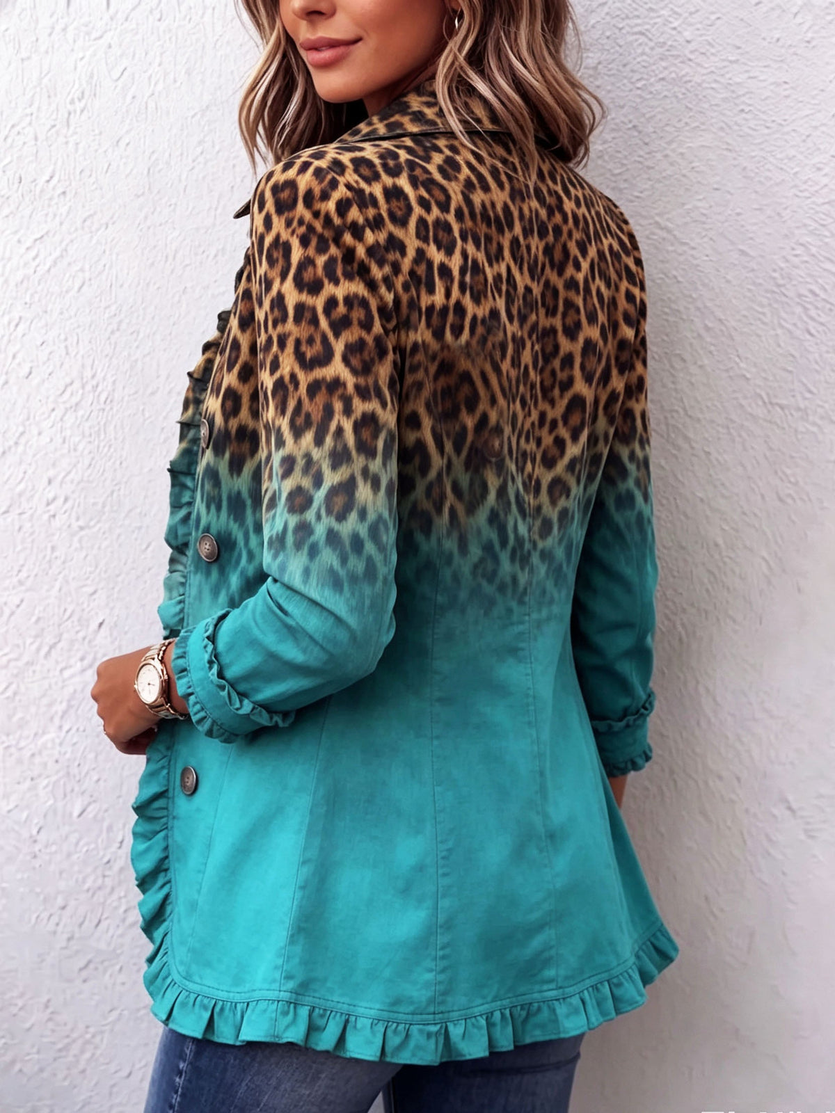 Giuseppina | Blazer leopardo sfumato con volant