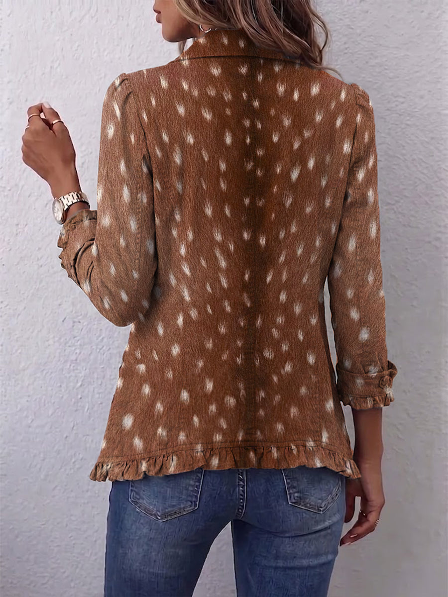 Pasqualina | Giacca animalier con volant