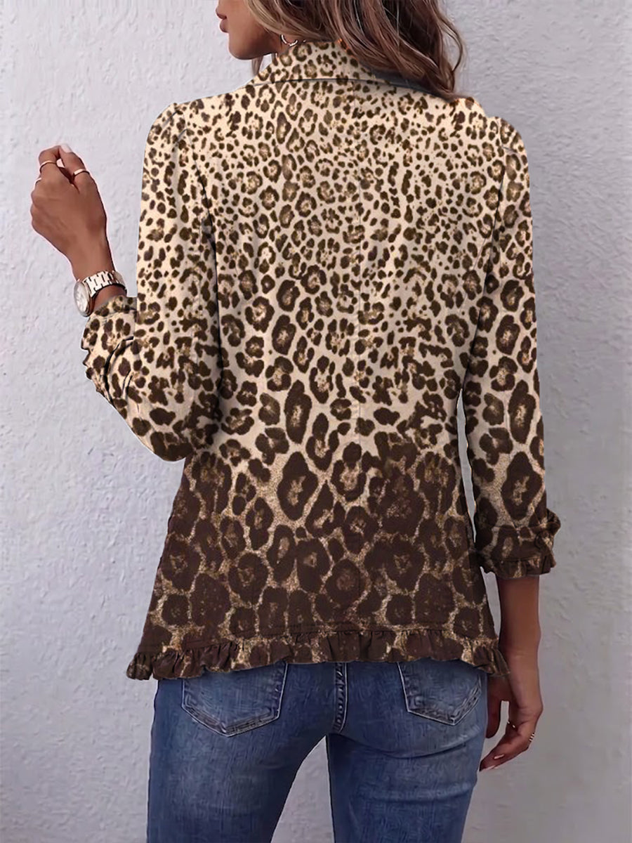 Gina | Giacca leopardata con volant