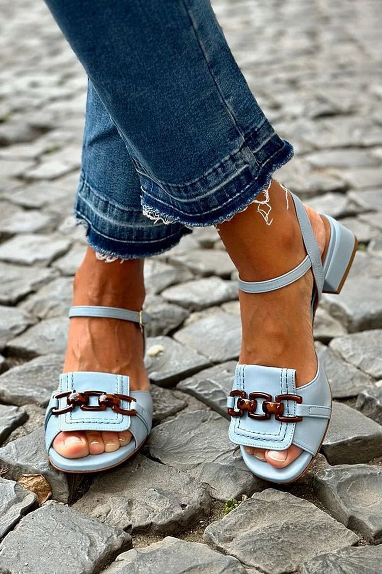 Ambra | Sandali blu con dettaglio frontale